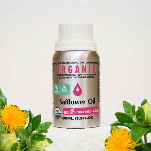 Safflower oil organic cold pressed CO2 unrefined 100% pure natural